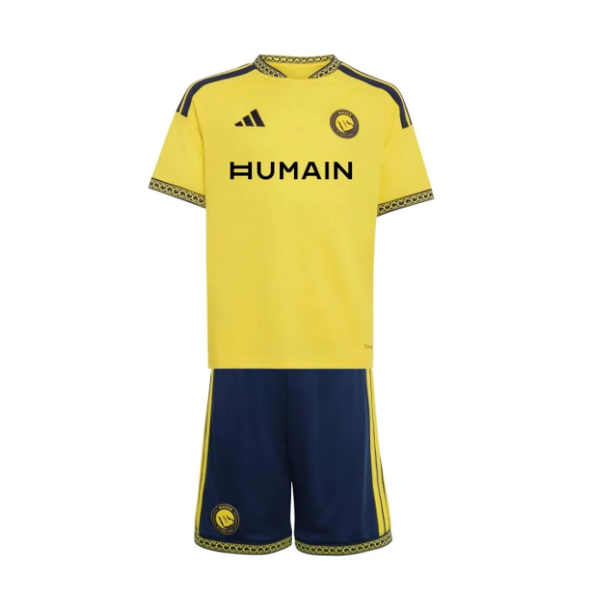 2026-27 Al-Nassr FC Home Kids Soccer Kits Shirt With Shorts